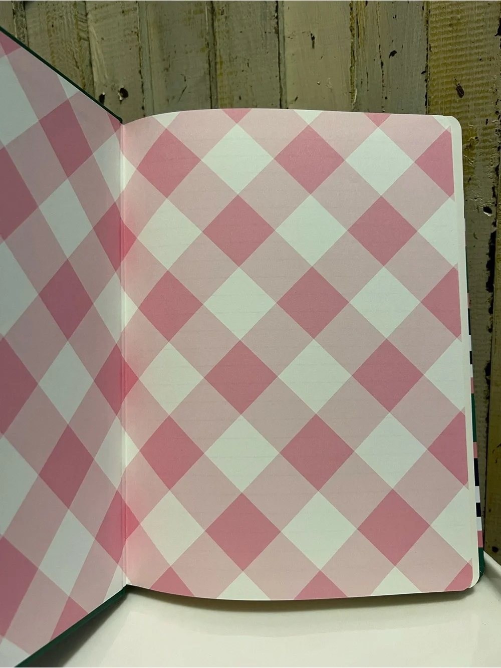 Striped Green & Pink 'IDEAS' Hardcover Notebook - Brand Unspecified